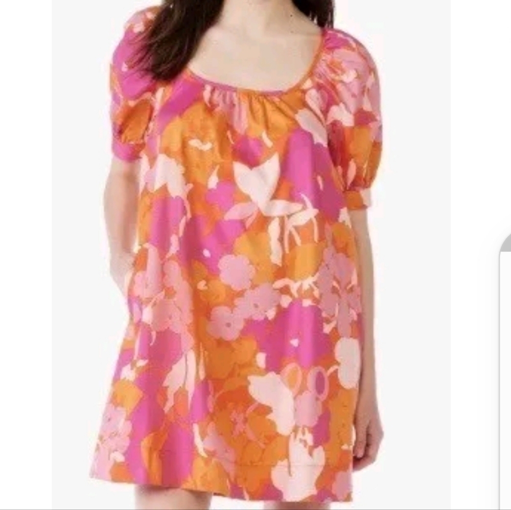 3X$25.  Free Assembly Women's Square Neck Mini Dress with Puff Sleeves, Sizes M